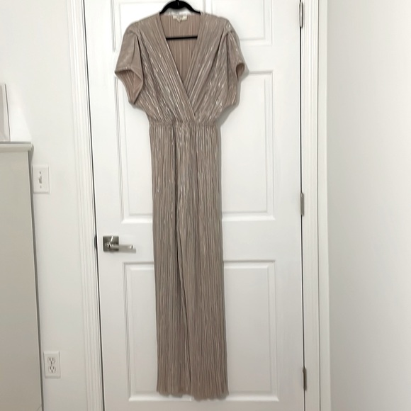 Anthropologie Porridge Pleated
Metallic Jumpsuit - Picture 4 of 7